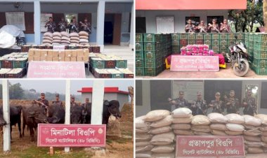 সিলেট সীমান্তে কোটি টাকার চোরাই পণ্য জ ব্দ